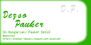 dezso pauker business card